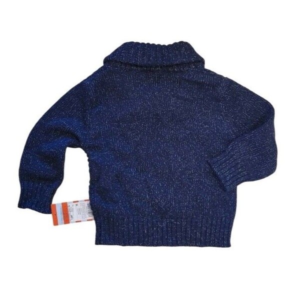 Cat & Jack Navy Shawl Collar Sweater Button Knit Cotton Blend Sz 12m Toddler NWT - Picture 3 of 4